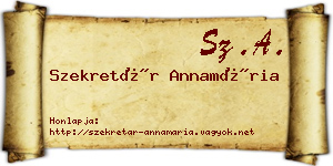 Szekretár Annamária névjegykártya