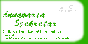 annamaria szekretar business card